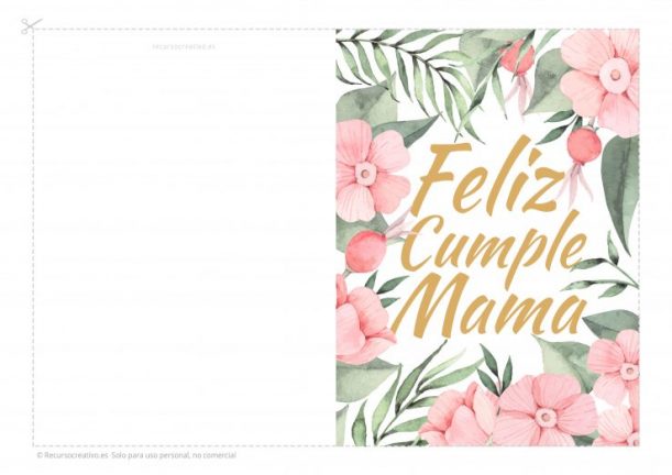 Tarjetas de cumpleaños para mama imprimibles · recursocreativo.es